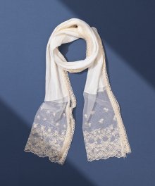 RC LOVELY LACE 여름 스카프 WHITE