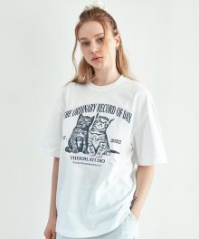 투키튼 오버핏 반팔 티셔츠 (화이트)