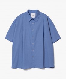 Deep Tuck Linen Shirts [Sax Blue]