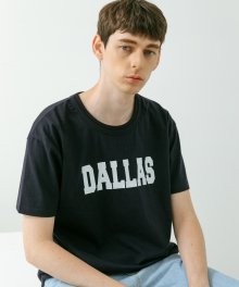 릴렉스핏 더블라운드넥 DALLAS 반팔티셔츠 네이비