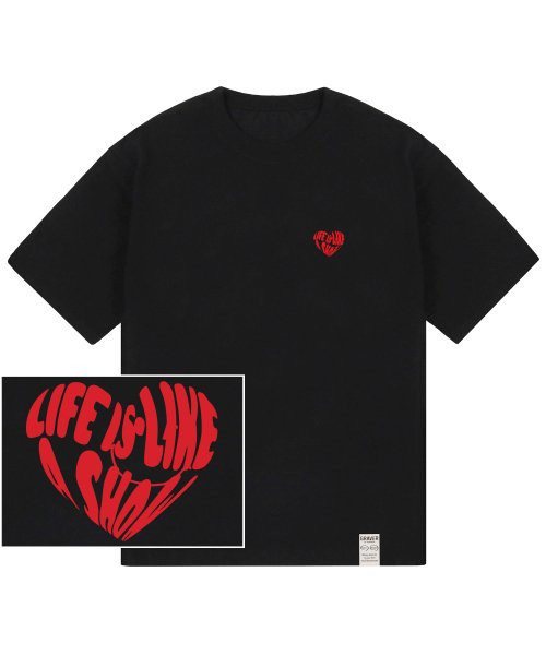 MUSINSA | GRAVER [UNISEX] SMALL LIFE LOGO HEART SMILE SHORT SLEEVE