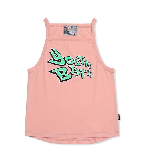 ROUGH LOGO CROP TOP_PEACH