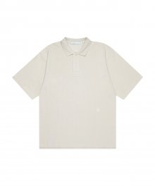 SYMBOL LOGO OVER FIT SHORT SLEEVE POLO SHIRT beige