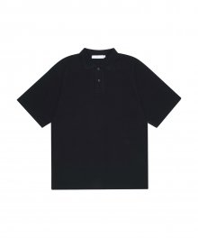 SYMBOL LOGO OVER FIT SHORT SLEEVE POLO SHIRT black