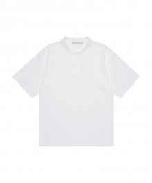 SYMBOL LOGO OVER FIT SHORT SLEEVE POLO SHIRT white