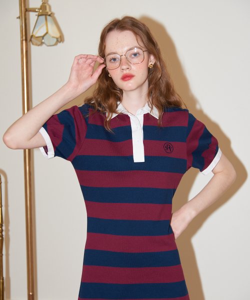 살롱 드 욘(SALON DE YOHN) Stripe Collar Dress - 사이즈 & 후기 | 무신사