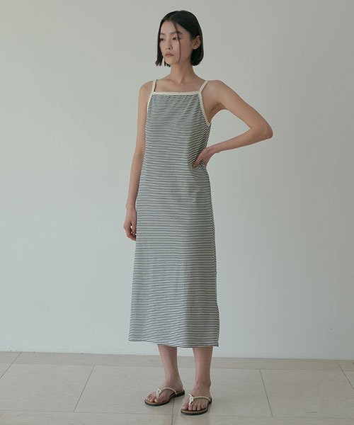 [기장선택] sleeveless stripe dress-(medium, long)