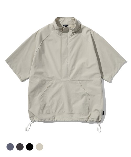 MUSINSA | EASY NO EASY Heavy nylon short sleeve anorak jacket - beige