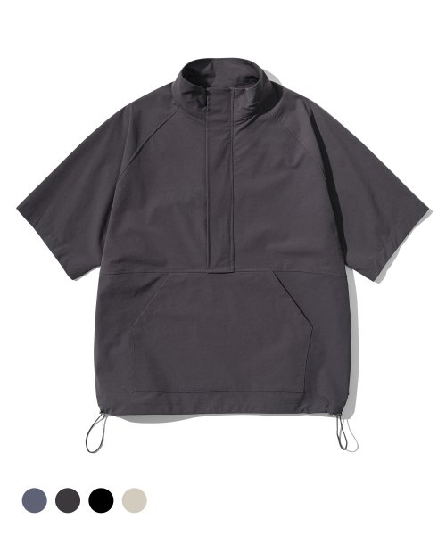 MUSINSA | EASY NO EASY Heavy Nylon Short Sleeve Anorak Jacket