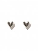이스트인디고(EASTINDIGO) Carved silver small heart earrings
