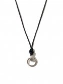 이스트인디고(EASTINDIGO) Double ring pendant leather string necklace