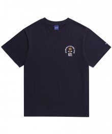 PALM TREE ROUND LOGO TEE (NAVY)