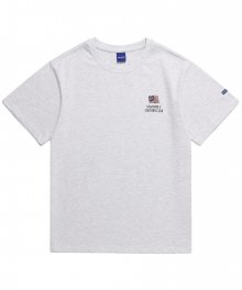 FLAG LOGO TEE (MELANGE WHITE)