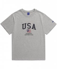 USA TEE (MELANGE GREY)