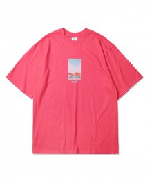 썸머 뷰 오버핏 반팔 티셔츠_핑크