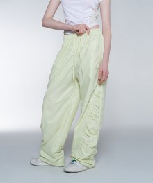 Side shirring panel Pants [Lime]
