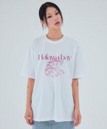하라와베이 하프 티셔츠 화이트체리