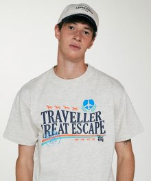 T-03 뉴웨이브 트래블러 티셔츠 오트밀 멜란지
