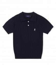 (24SS) WOMENS HERITAGE DAN CABLE PK KNIT NAVY
