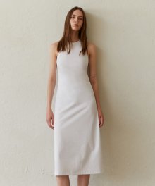 HALTERNECK SLIM DRESS_WHITE