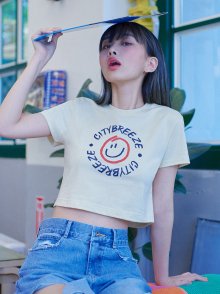 [22HS] 스마일 크롭 티셔츠_LEMON