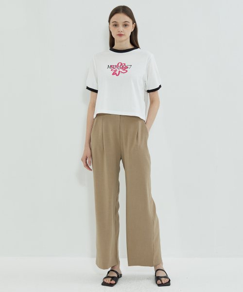 Cool Wide Banding Slacks Brown