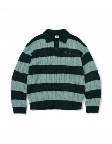 [Mmlg] RUGBY AND CABLE KNIT (GREEN)