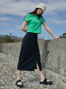 Cutout Wrap Midi Skirt in D/Navy VW2MS179-24