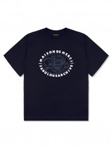 UNISEX 로고 서클 패치 크루넥 티셔츠 네이비(FCC2TS432M)