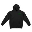 크루키드(KROOKED) MOONSMILE RAW Pullover Hooded Sweatshirt - BLACK (GREEN Prints) 53123032C