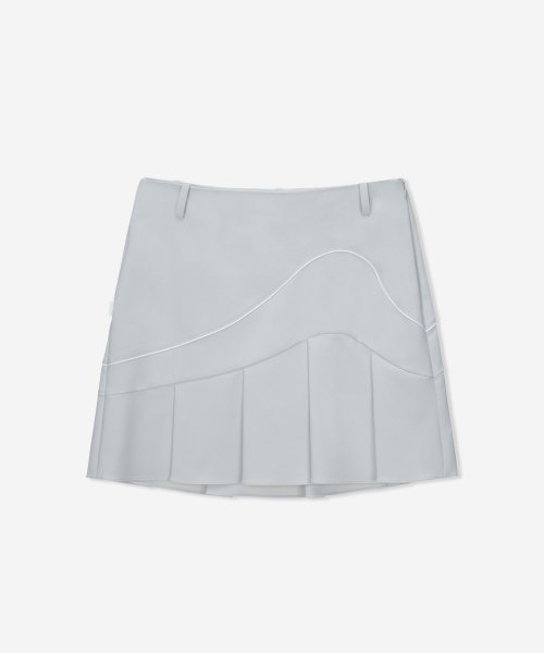 MUSINSA | GOSPHERES W MERMAID PLEATS SKIRT GRAY