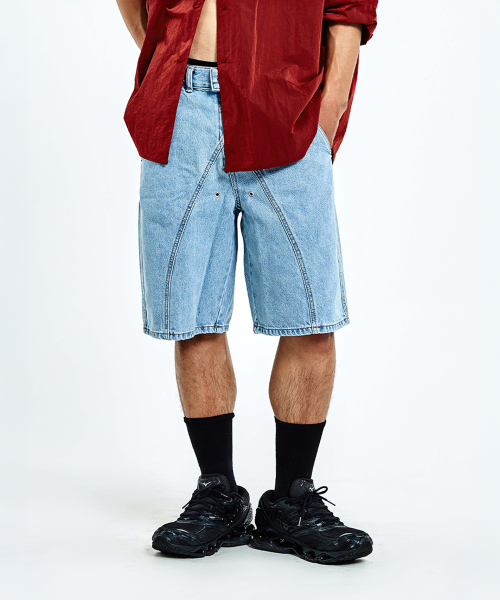 Tunnel lining short pants Denim - Blue