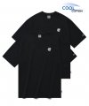 쿨코튼 2-PACK 베츠 기본 반팔 티셔츠 블랙/블랙