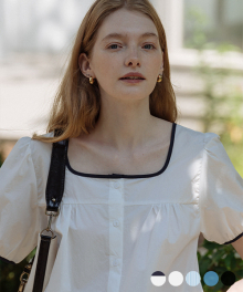 Square neck shirring blouse[5color]