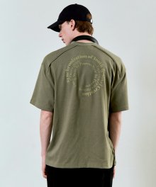 Circular Lettering T-Shirt Khaki