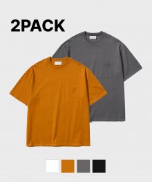 2PACK : 포켓 코튼 티셔츠 4컬러