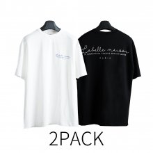 2PACK 레터링 로고 오버사이즈 티셔츠