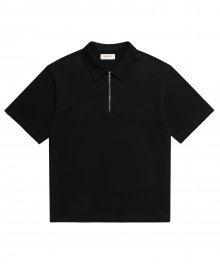 22S/S 하프 집업 카라 티셔츠 (블랙)