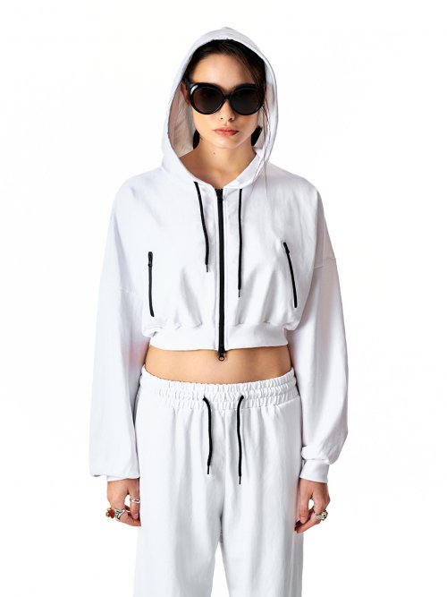 Chain Logo ZIP-UP Hoodie White