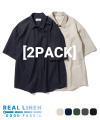 [2PACK] 린넨 포켓 오버핏 반팔 셔츠 패키지