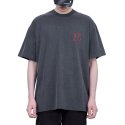 블랙블론드(BLACKBLOND) 비비디 클레식 스마일 로고 피그먼트 티셔츠 (차콜)