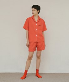 [린넨] (w) Paprika Linen Short Pajama Set