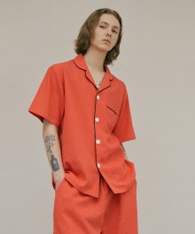 [린넨] (m) Paprika Linen Short Pajama Set