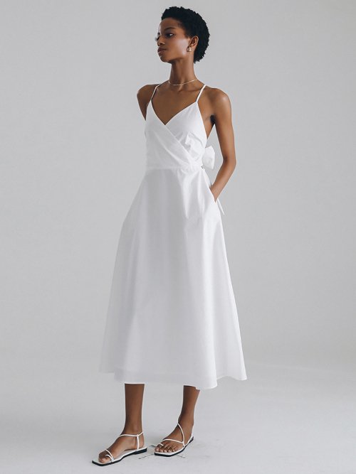 리본 백 드레스(WHITE)
