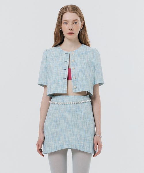 실른(SILN) Tweed mini skirt (BLUE) - 사이즈 & 후기 | 무신사