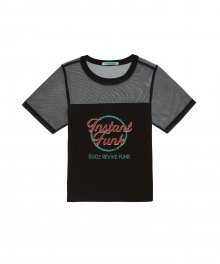22SS 매쉬 믹스 티셔츠 - 블랙