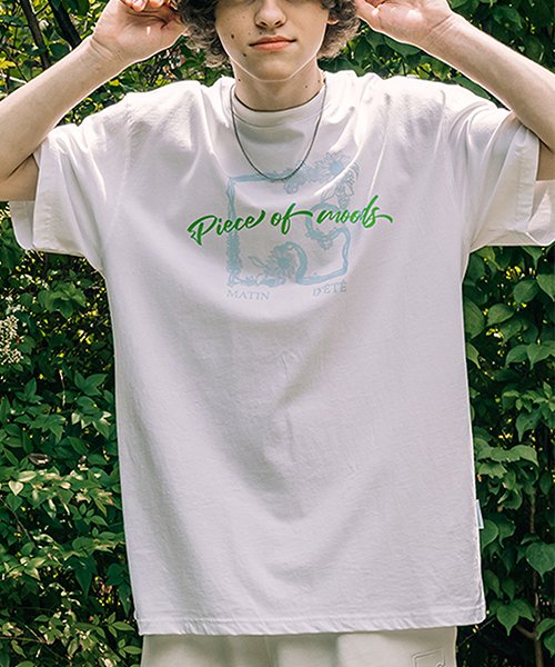 피스오브무즈(PIECE OF MOODS) [UNISEX] 플라워 피스 하프 슬리브 화이트 - 59,000 | 무신사 스토어