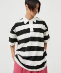 이에스씨 스튜디오(ESC STUDIO) stripe short sleeve polor shirt (black)