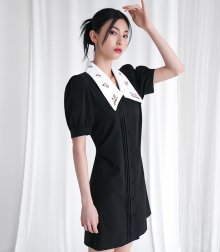 Fruit Big Collar Puff onepiece BLACK