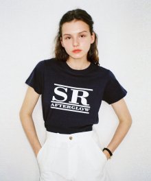 SR T-SHIRT - NAVY+WHITE